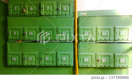 The Architecture backgrounds and objects. Mailboxes for newspapers. The Architecture backgrounds and objects. Mailboxes for newspapers. 137300660
