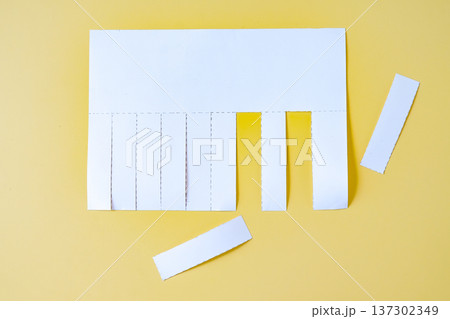 Tear-off papers notice, advertisement with cut slips . Tear-off papers notice, advertisement with cut slips . 137302349