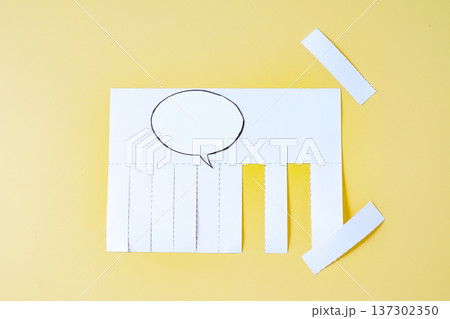 Tear-off papers notice, advertisement with cut slips . Tear-off papers notice, advertisement with cut slips . 137302350