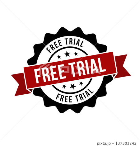 Free Trial Stamp, Free Trial Round Sign With Ribbon Free Trial Stamp, Free Trial Round Sign With Ribbon 137303242