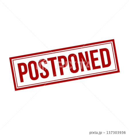 Postponed Stamp, Postponed Grunge Square Sign 137303936