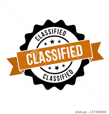 Classified Stamp, Classified Grunge Round Sign 137304000