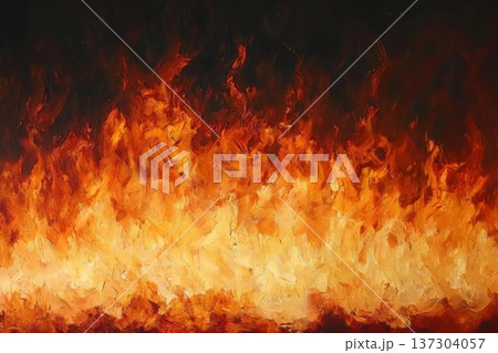 Fire below on a black background. 137304057