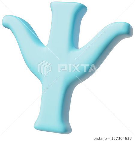 3D Greek letter Psi, blue in color, symbol of psychological health. 137304639