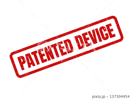Authentic grunge rubber stamp impression stating a device is patented, confirming its exclusive intellectual property status Authentic grunge rubber stamp impression stating a device is patented, confirming its exclusive intellectual property status 137304954