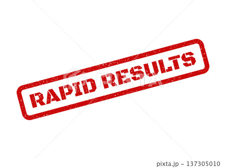Authentic textured rubber stamp with RAPID RESULTS messaging, ideal for showcasing efficient output and achievement 137305010