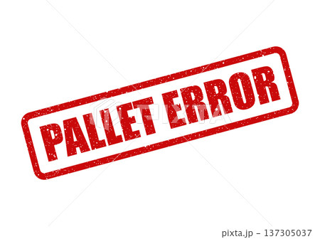 Bold red grunge stamp impression featuring the important alert PALLET ERROR for immediate operational issue identification 137305037