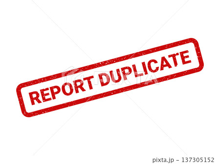 Distinctive red rubber stamp with REPORT DUPLICATE text for marking copied documents or records 137305152