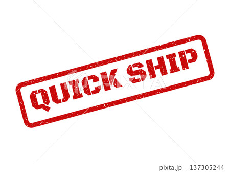 Distressed quick ship rubber stamp in a bold rectangular shape for immediate delivery indication Distressed quick ship rubber stamp in a bold rectangular shape for immediate delivery indication 137305244
