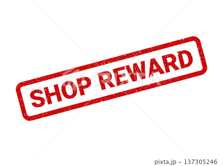 Distressed rectangle rubber stamp featuring the words shop reward, suitable for customer loyalty programs Distressed rectangle rubber stamp featuring the words shop reward, suitable for customer loyalty programs 137305246