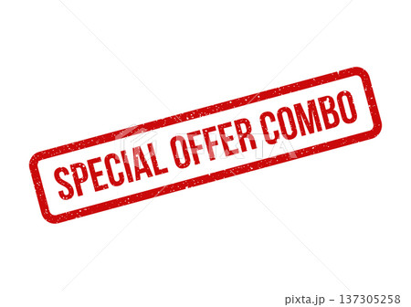 Distressed rectangular mark featuring the Special Offer Combo message, perfect for highlighting combined complementary product deals 137305258