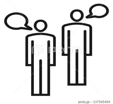 Dialog icon. Verbal exchange. Conversation linear symbol 137305404