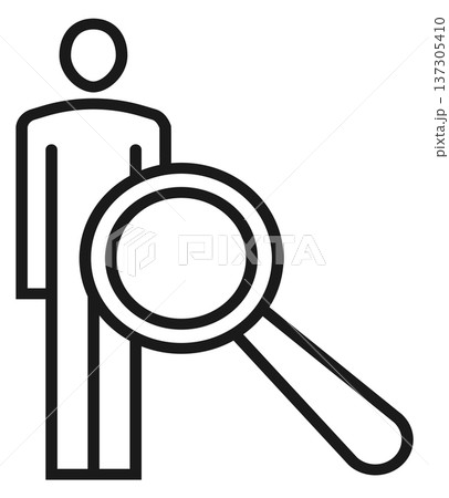 Employee search. Human resources head hunting line icon 137305410