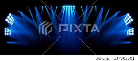 Bright stadium lights on dark night sky background Bright stadium lights on dark night sky background 137305601