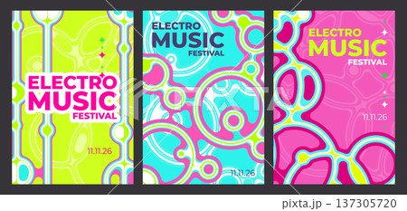 Abstract music poster, colorful geometric patterns Abstract music poster, colorful geometric patterns 137305720