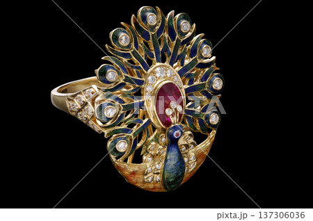 Indian Gold jewelry photo shoot 137306036