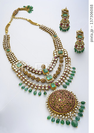 Indian Gold jewelry photo shoot 137306088