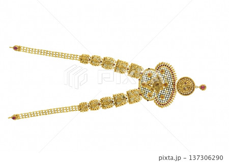 Indian Gold jewelry photo shoot 137306290