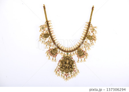 Indian Gold jewelry photo shoot 137306294