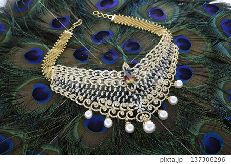 Indian Gold jewelry photo shoot 137306296
