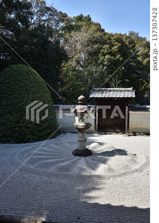 雲龍院庭園 石灯篭と菊の御紋(京都市東山区) 雲龍院庭園 石灯篭と菊の御紋(京都市東山区) 137307428