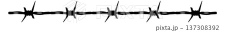 Barb wire line. Security boundary black pattern 137308392
