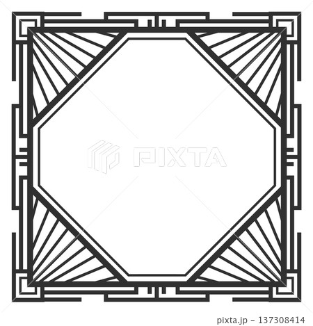 Art deco frame. Vintage decorative corner border 137308414