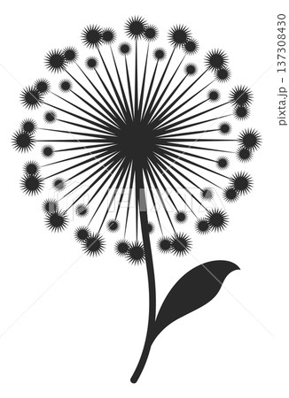 Dandelion black icon. Wild spring flower symbol Dandelion black icon. Wild spring flower symbol 137308430