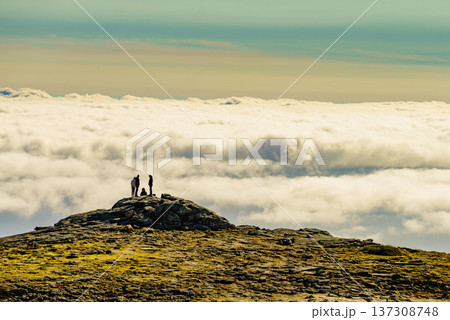 Clouds above mountain. Serra da Estrela in Portugal. Clouds above mountain. Serra da Estrela in Portugal. 137308748