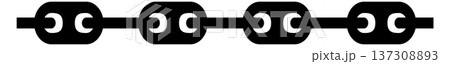 Chain links joined black silhouette. Cooperation symbol 137308893