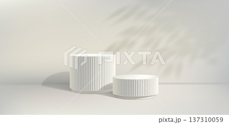 Marble sculpture podium bg, 3d pillar product stand. White pedestal, elegant platform. Pastel cosmetic museum stage, exhibition display base. Silver luxury poduim, abstract award set of two cylinders Marble sculpture podium bg, 3d pillar product stand. White pedestal, elegant platform. Pastel cosmetic museum stage, exhibition display base. Silver luxury poduim, abstract award set of two cylinders 137310059