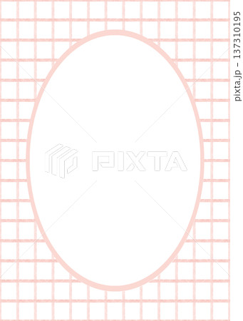 Frame pink checkered in Vichy style. Template in childish style. The square grid is hand-drawn watercolor. Illustration isolated from background for design cards posters invitations birthdays Easter 137310195