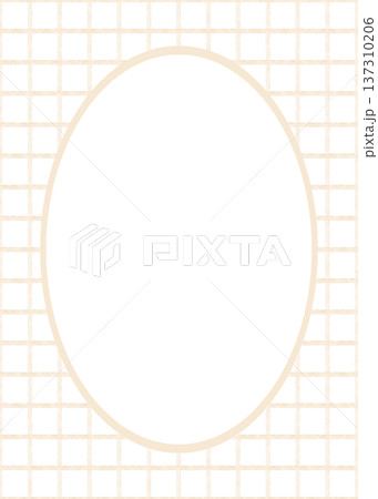 Frame checkered beige in Vichy style. Template in childish style. The square grid is hand-drawn watercolor. Illustration isolated from background for design cards posters invitations birthdays Easter 137310206