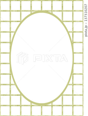 Frame checkered green in Vichy style. Template in childish style. The square grid is hand-drawn watercolor. Illustration isolated from background for design cards posters invitations birthdays Easter Frame checkered green in Vichy style. Template in childish style. The square grid is hand-drawn watercolor. Illustration isolated from background for design cards posters invitations birthdays Easter 137310207