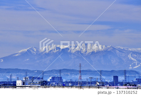 宮城県 仙台市 南河原町 七北川左岸から見晴らす南蔵王連峰 宮城県 仙台市 南河原町 七北川左岸から見晴らす南蔵王連峰 137310252