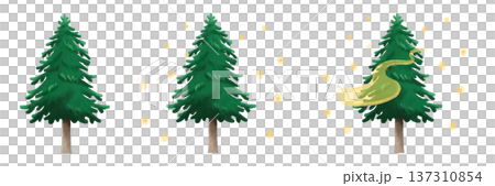 有花粉和無花粉的雪松樹 137310854