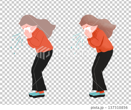 A woman sneezing A woman sneezing 137310856