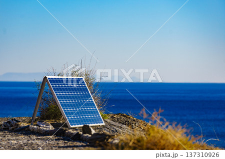 Solar photovoltaic panels outdoors 137310926