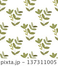 seamless botanical simple pattern with green plants. 137311005