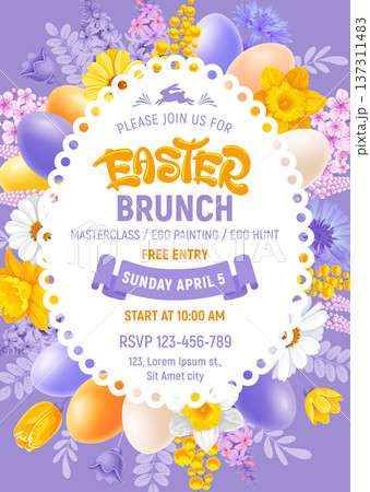 Easter Brunch Poster Template 137311483