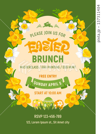 Easter Brunch Poster Template Easter Brunch Poster Template 137311484