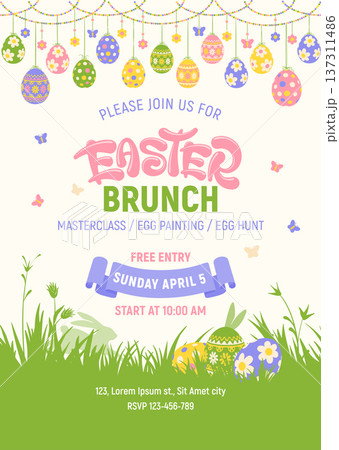 Easter Brunch Poster Template 137311486