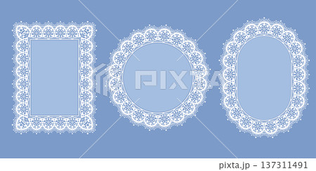 Lace Seamless Pattern Frame Set Lace Seamless Pattern Frame Set 137311491