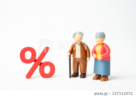 A percentage and a couple of pensioners. Expenses for essential goods food and medicine as inflation pressures vulnerable groups and impacts retirement budgets. A percentage and a couple of pensioners. Expenses for essential goods food and medicine as inflation pressures vulnerable groups and impacts retirement budgets. 137312072
