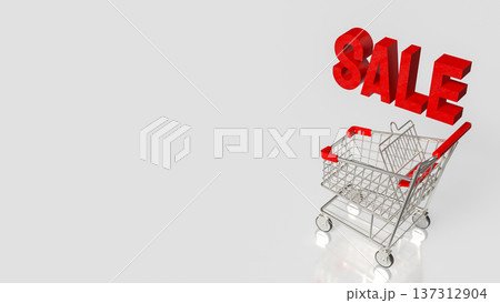 Retail Sale Promotion and Shopping Discount Concept 3d render. Retail Sale Promotion and Shopping Discount Concept 3d render. 137312904