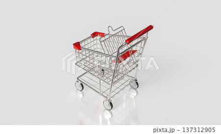 Modern Shopping Cart and Retail Commerce Concept 3d render. Modern Shopping Cart and Retail Commerce Concept 3d render. 137312905
