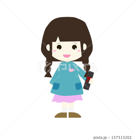卒業証書を持つ女の子のイラスト(卒園・卒業イメージ) 卒業証書を持つ女の子のイラスト(卒園・卒業イメージ) 137313202