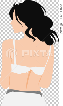 ダイエットに成功した女性のイラスト ダイエットに成功した女性のイラスト 137313684