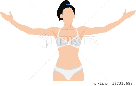 ダイエットに成功した女性のイラスト 137313685