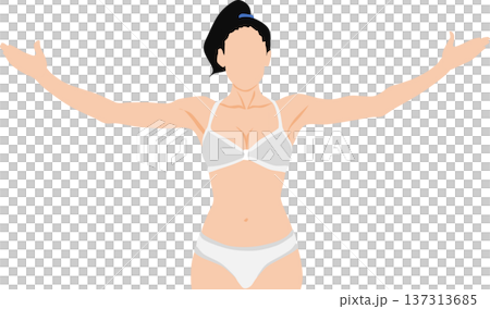 ダイエットに成功した女性のイラスト 137313685